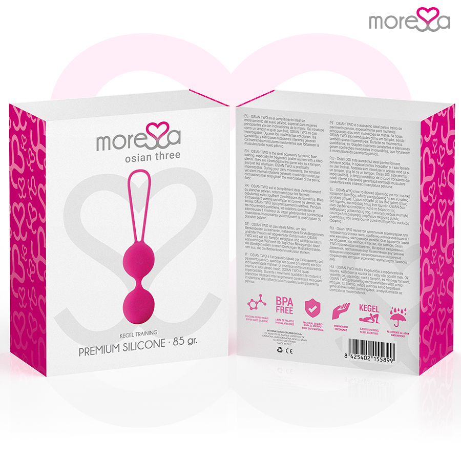 MORESSA - OSIAN THREE ENTRENAMIENTO SUELO PELVICO 85 GR PREMIUM SILICONA ROSA - Imagen 8