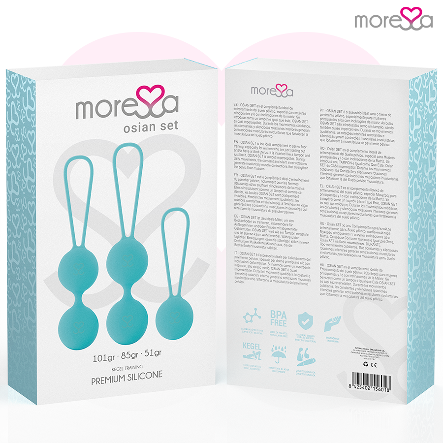 MORESSA - OSIAN SET OSIAN ONE; 51 GR / OSIAN TWO; 101 GR / OSIAN THREE 85 GR PREMIUM SILICONA TURQUESA - Imagen 7