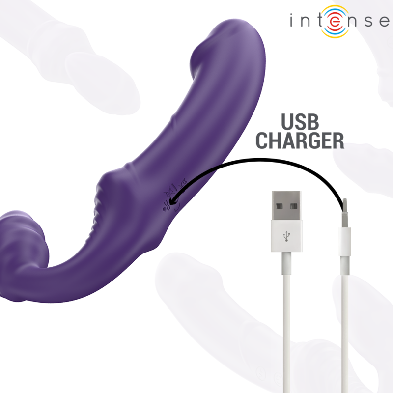 INTENSE - JILL VIBRADOR DOBLE 20 CM VIOLETA CONTROL REMOTO - Imagen 7