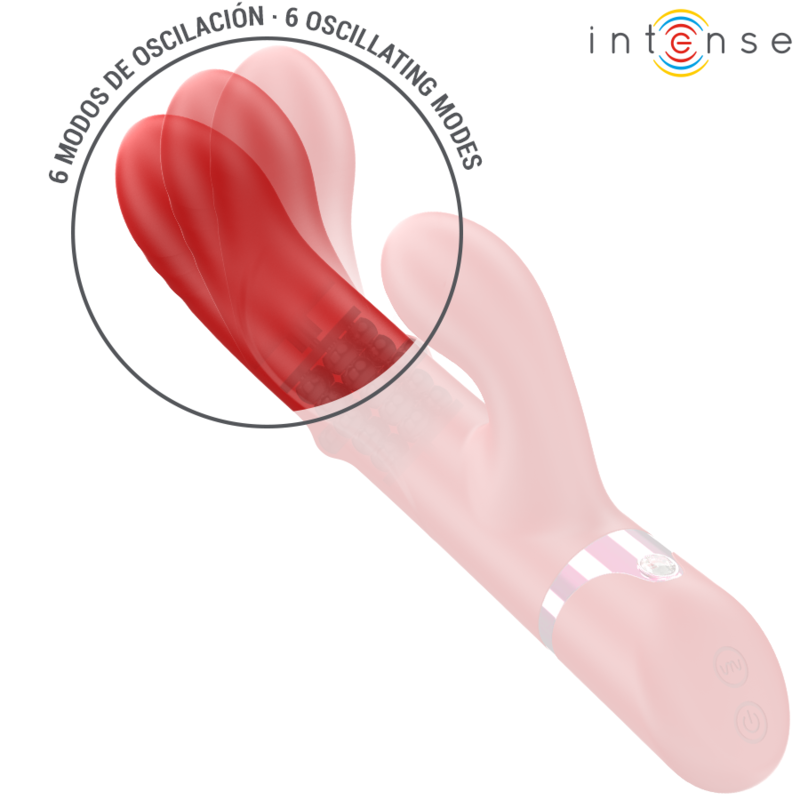 INTENSE - LELE VIBRADOR MULTIFUNCIÓN ROTATORIO & OSCILACIÓN & ESTIMULACIÓN ROJO - Imagen 4