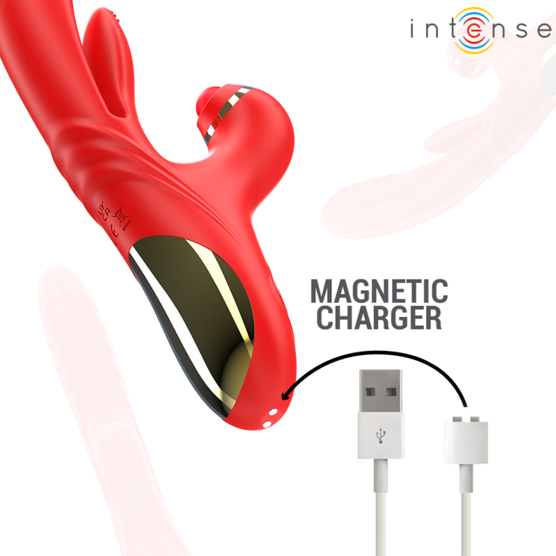 INTENSE - ROSALIA VIBRADOR MULTIFUNCIÓN 3 EN 1 ROJO - Imagen 7