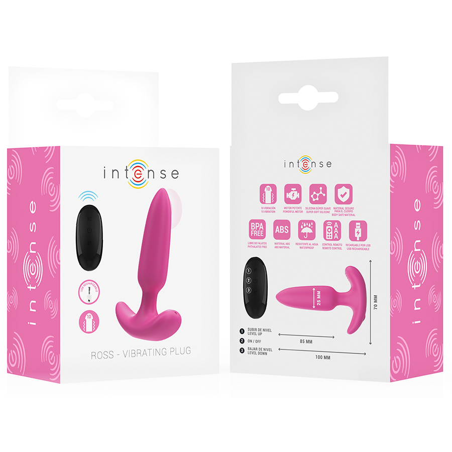 INTENSE - ROSS PLUG ANAL 10 VIBRACIONES ROSA CONTROL REMOTO - Imagen 7