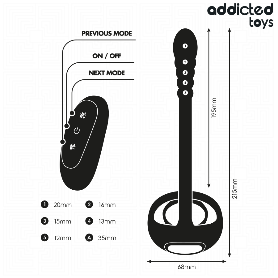 ADDICTED TOYS - ANILLO PENE VIBRADOR PUNTO·P CONTROL REMOTO - Imagen 7