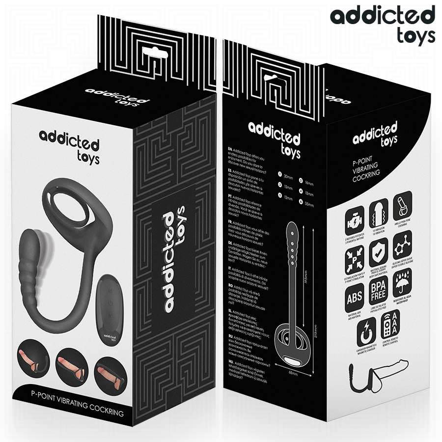 ADDICTED TOYS - ANILLO PENE VIBRADOR PUNTO·P CONTROL REMOTO - Imagen 3