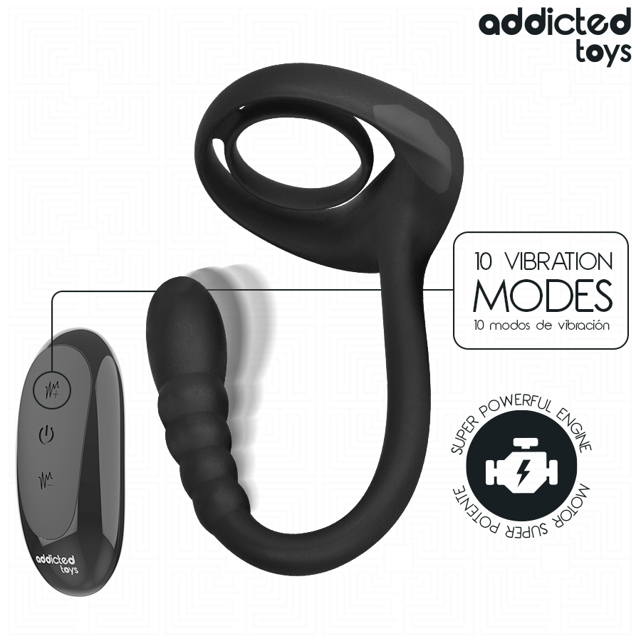ADDICTED TOYS - ANILLO PENE VIBRADOR PUNTO·P CONTROL REMOTO - Imagen 5