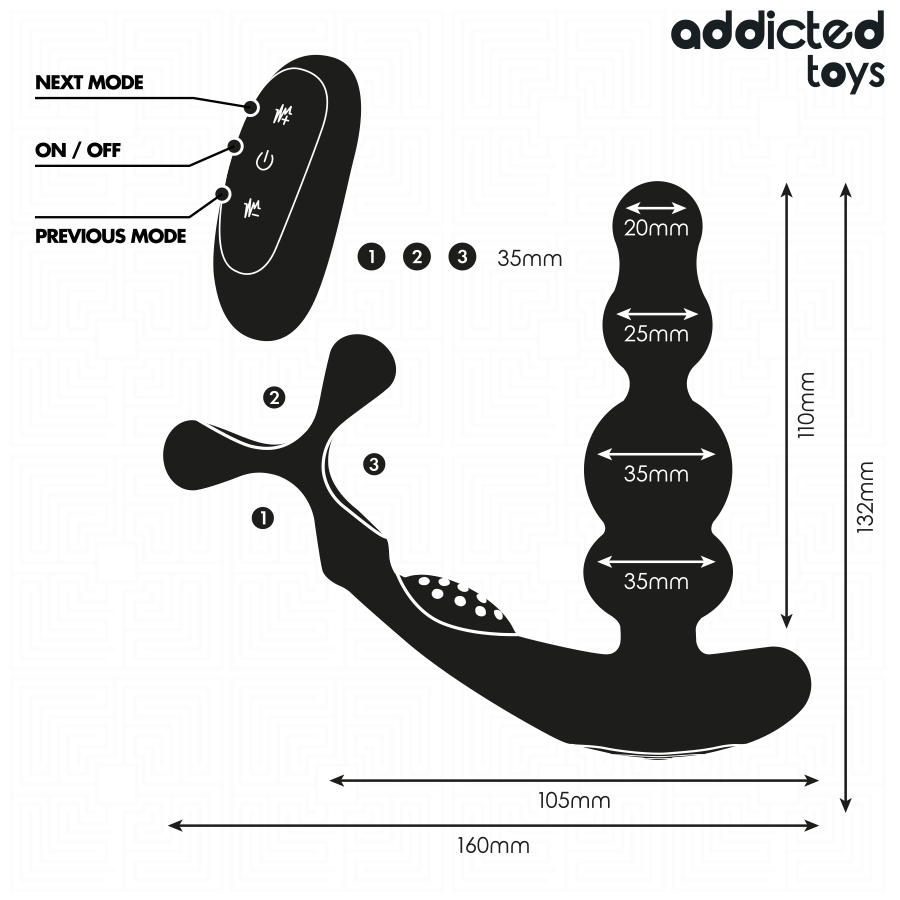 ADDICTED TOYS - MASAJEADOR PROSTÁTICO ROTATORIO CONTROL REMOTO - Imagen 6