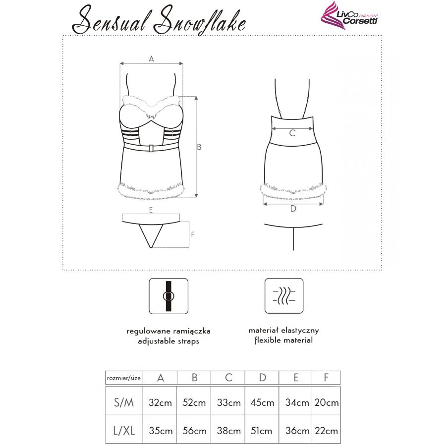 LIVCO CORSETTI FASHION - SENSUAL SNOWFLAKE LC 90603 CAMISA + TANGA + DIADEMA NAVIDEÑA L/XL - Image 5