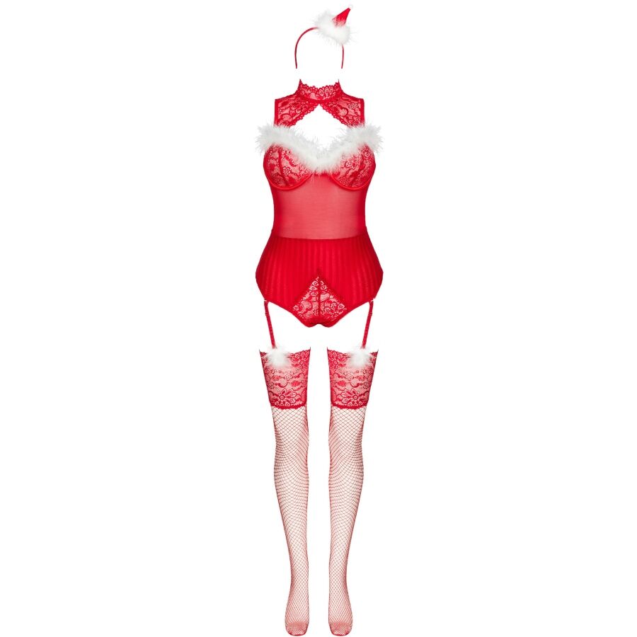 LIVCO CORSETTI FASHION - LIMPID SNOWFLAKES LC 90604 BODY + MEDIAS + DIADEMA NAVIDEÑA L/XL - Image 3