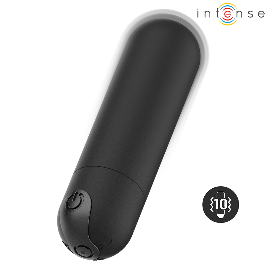 INTENSE - KAREN MINI BALA VIBRADORA 10 MODOS RECARGABLE NEGRO - Imagen 3