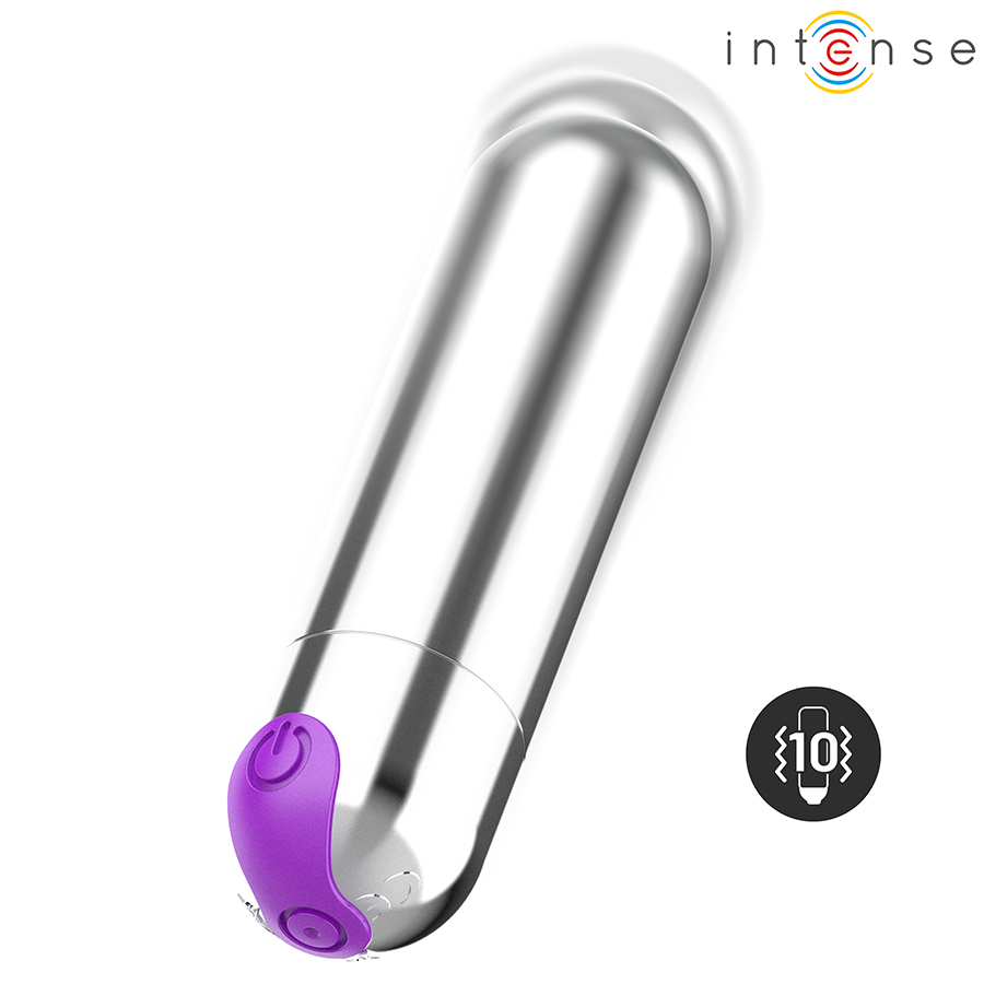 INTENSE - KAREN MINI BALA VIBRADORA 10 MODOS RECARGABLE PLATEADO - Imagen 5