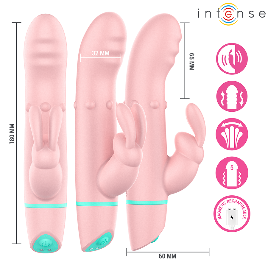 INTENSE - ALVIN ESTIMULADOR RABBIT & VIBRADOR ROLLING + OSCILANTE - Imagen 4