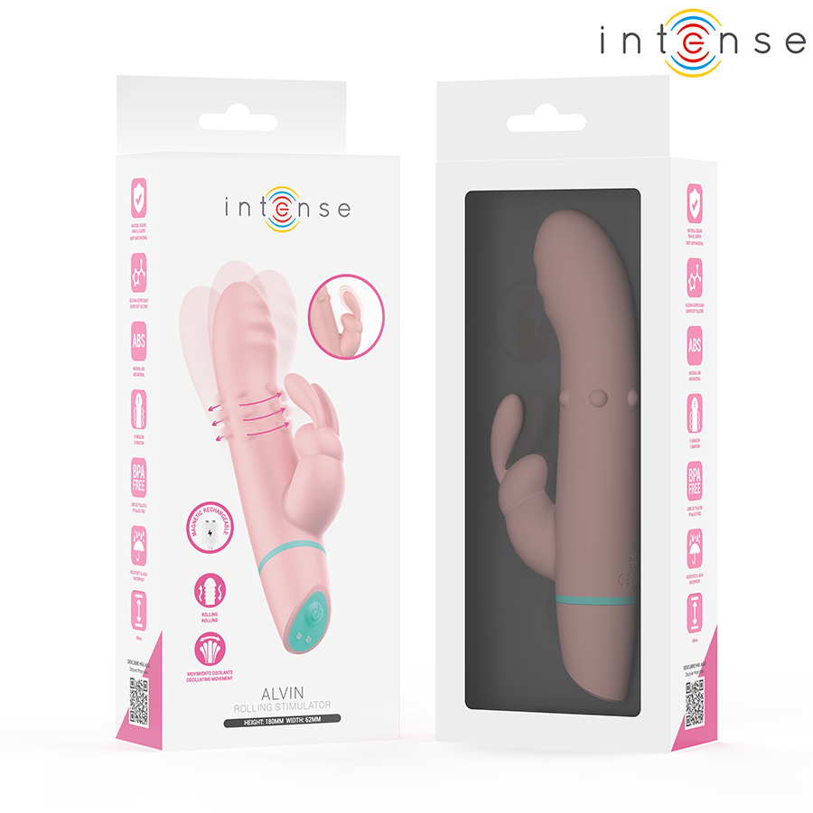 INTENSE - ALVIN ESTIMULADOR RABBIT & VIBRADOR ROLLING + OSCILANTE - Imagen 3