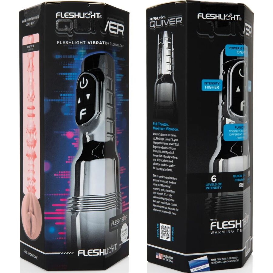 FLESHLIGHT - QUIVER MASTURBADOR VIBRATORIO RECARGABLE VAGINA - Imagen 8
