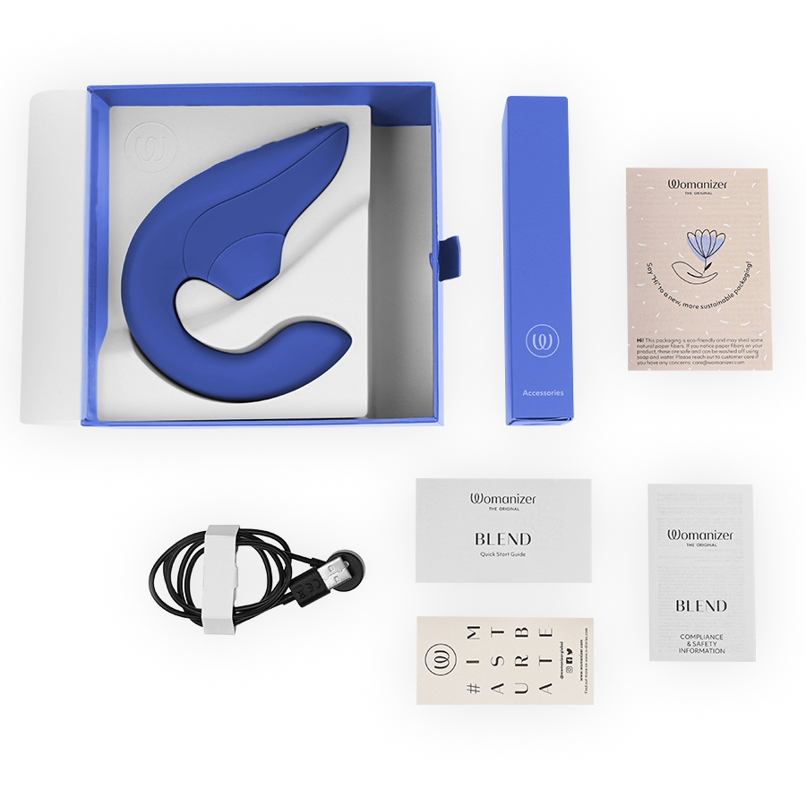 WOMANIZER - BLEND ESTIMULADOR VIBRADOR RABBIT AZUL - Imagen 6