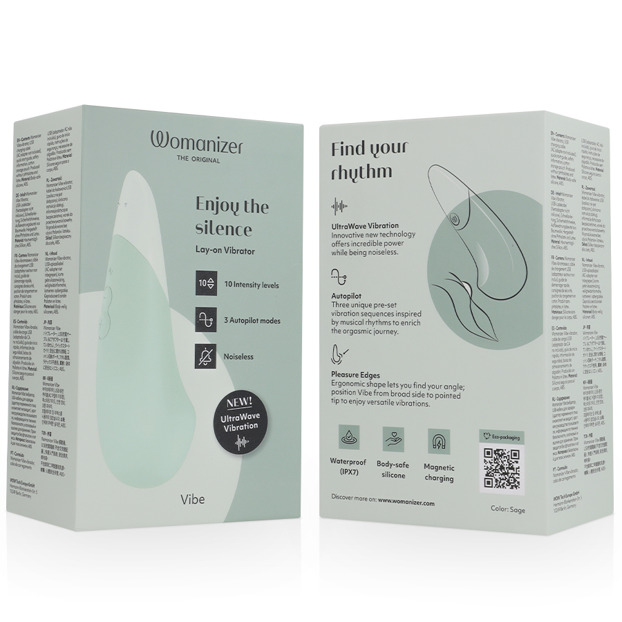 WOMANIZER - VIBE VIBRADOR LAY-ON SILENCIOSO VERDE CLARO - Imagen 7