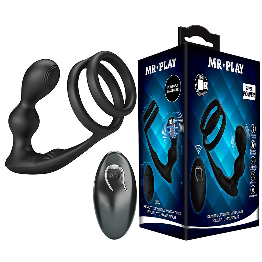 MR PLAY - ANILLO PARA PENE CON PLUG ANAL CON VIBRACIÓN CONTROL REMOTO - Imagen 8