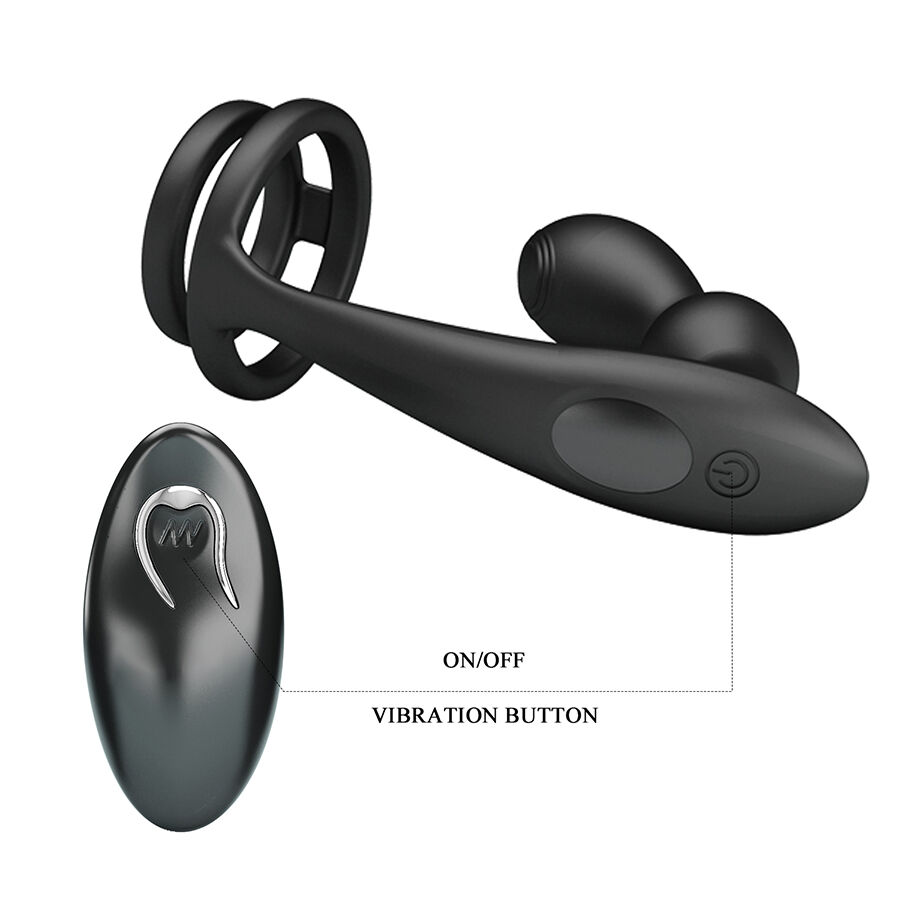 MR PLAY - ANILLO PARA PENE CON PLUG ANAL CON VIBRACIÓN CONTROL REMOTO - Imagen 3