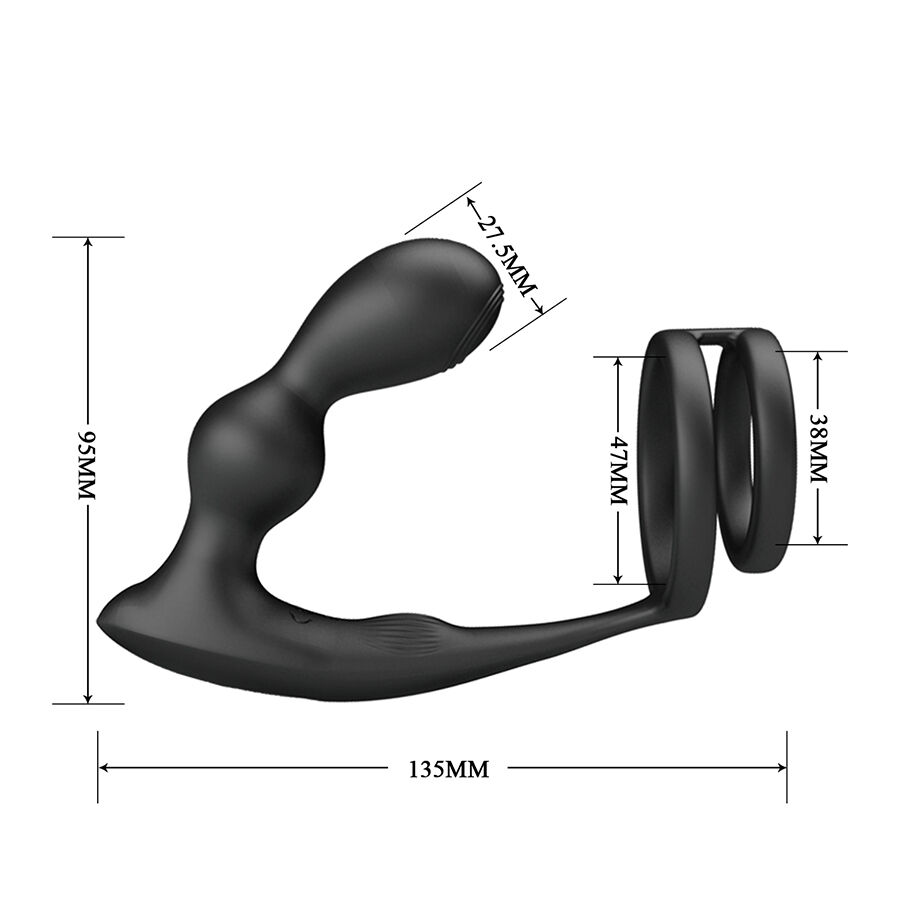 MR PLAY - ANILLO PARA PENE CON PLUG ANAL CON VIBRACIÓN CONTROL REMOTO - Imagen 4