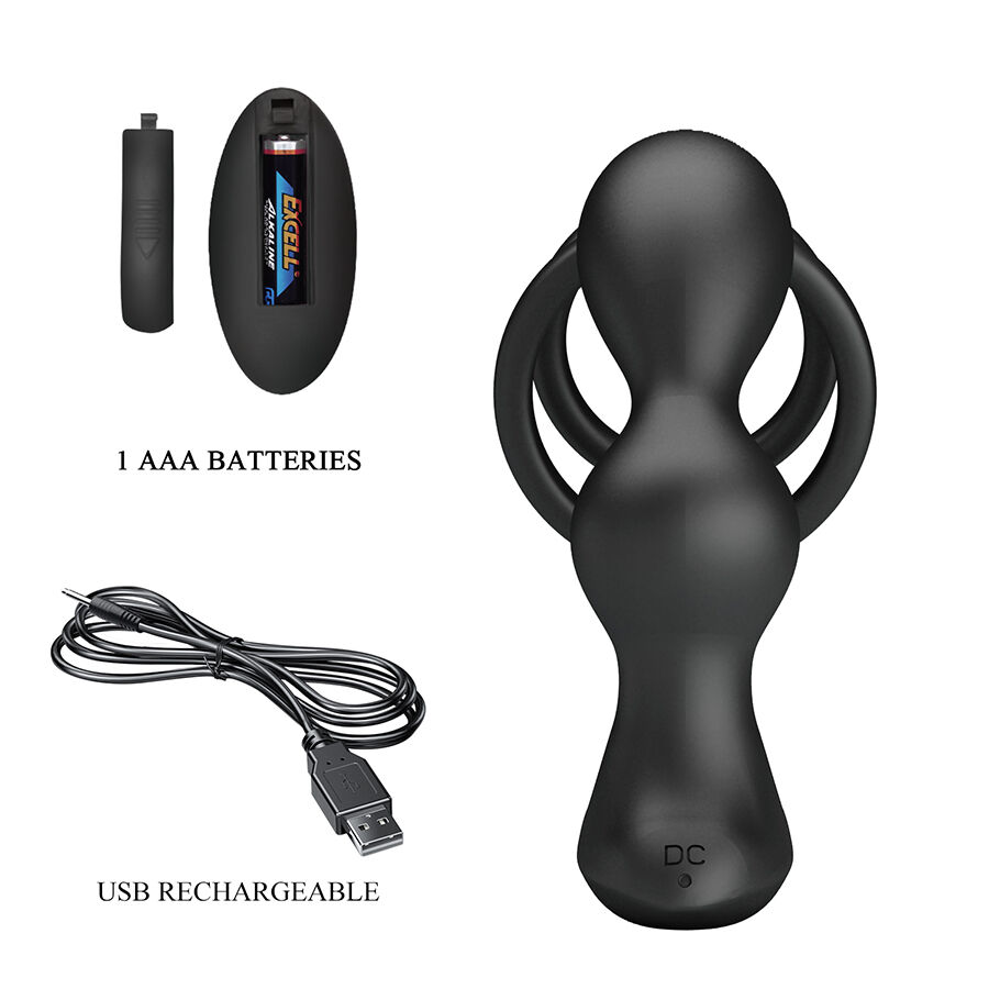 MR PLAY - ANILLO PARA PENE CON PLUG ANAL CON VIBRACIÓN CONTROL REMOTO - Imagen 7
