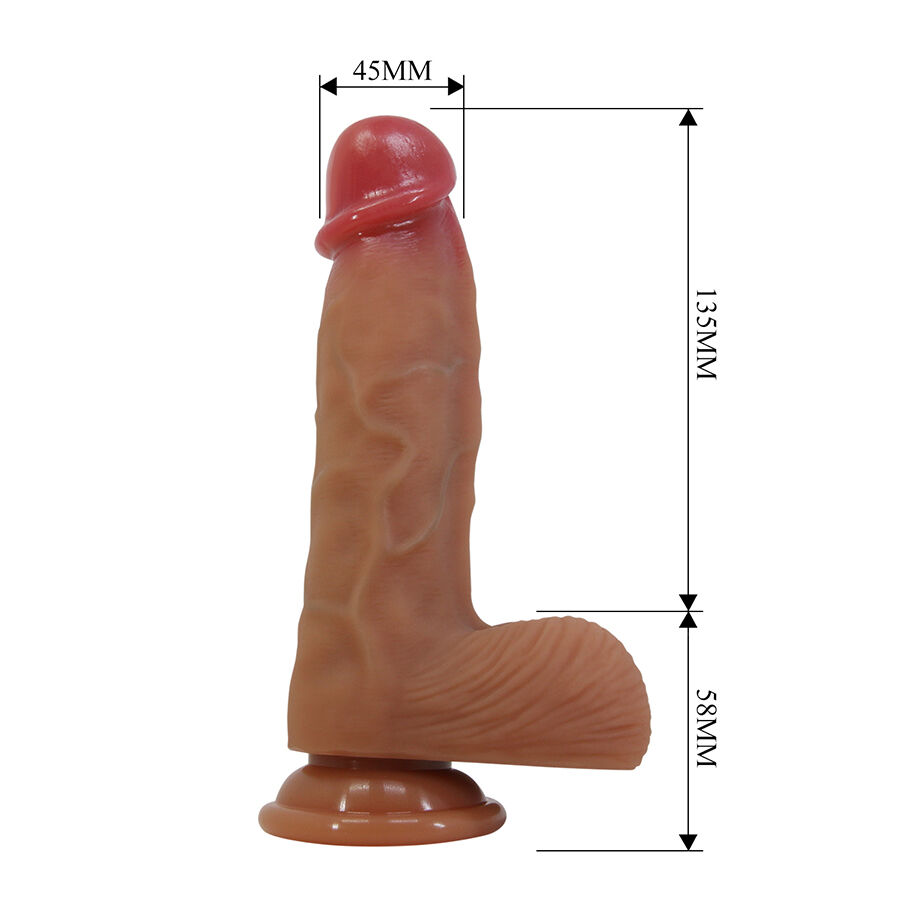PRETTY LOVE - DUVALL DILDO REALÍSTICO CON VENTOSA 19.3 CM -Ø- 4.5 CM - Imagen 3