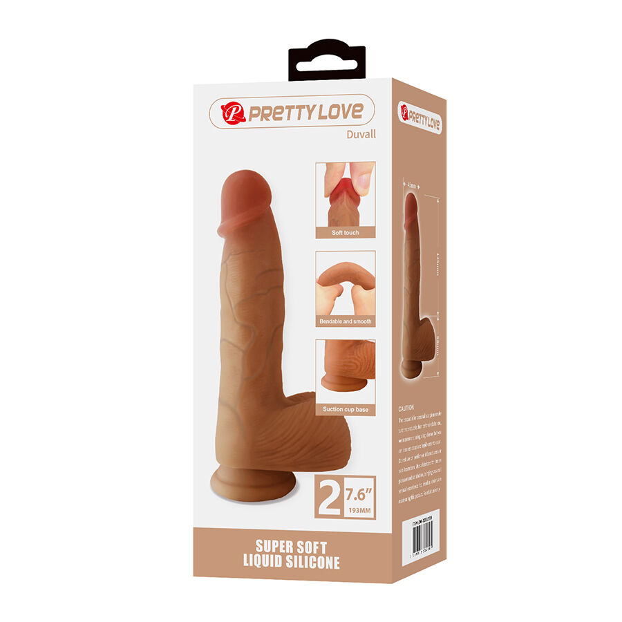 PRETTY LOVE - DUVALL DILDO REALÍSTICO CON VENTOSA 19.3 CM -Ø- 4.5 CM - Imagen 6