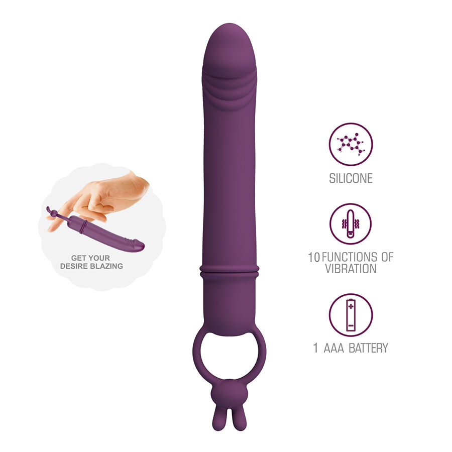 PRETTY LOVE - CORA VIBRADOR FORMA PENE CON ANILLO DE SUJECIÓN - Imagen 8