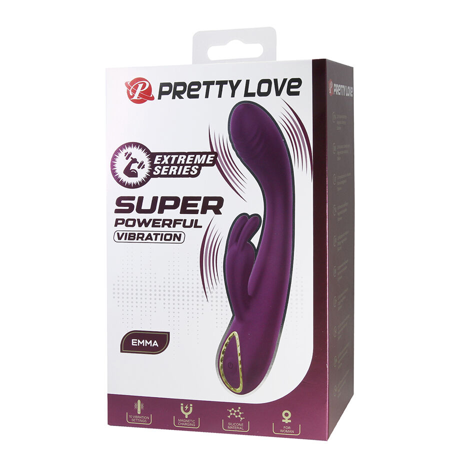 PRETTY LOVE - EMMA VIBRADOR CON ESTIMULADOR RABBIT MORADO - Imagen 6