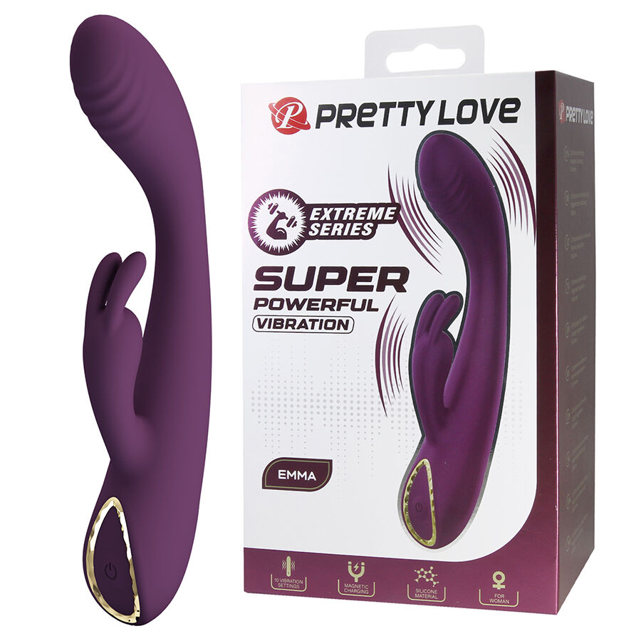 PRETTY LOVE - EMMA VIBRADOR CON ESTIMULADOR RABBIT MORADO - Imagen 9