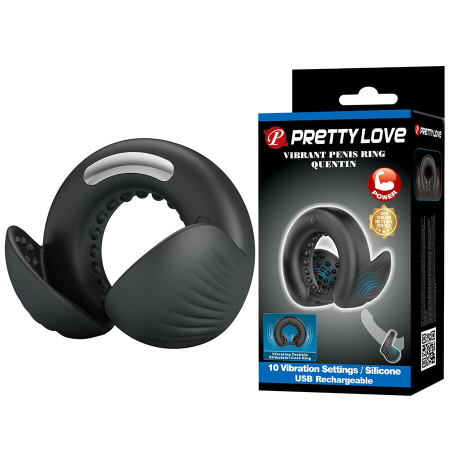 PRETTY LOVE - QUENTIN ANILLO PARA PENE CON ESTIMULADOR TESTICULAR - Imagen 2