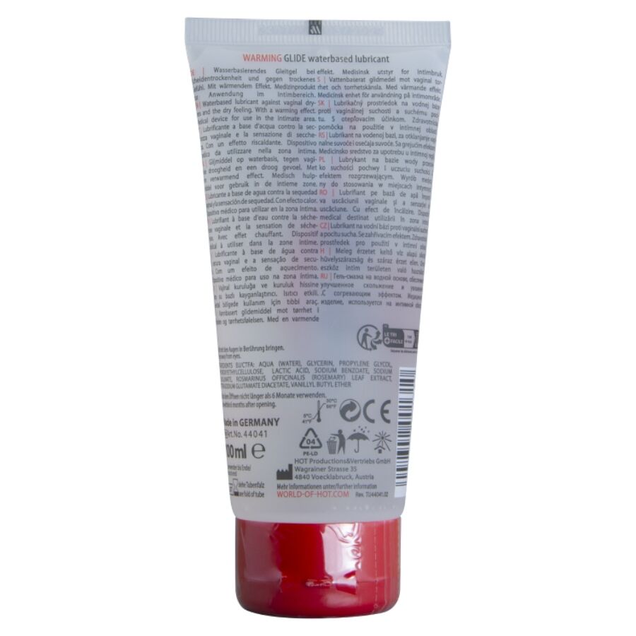 HOT - WARMING GLIDE LIQUID PLEASURE LUBRICANTE BASE AGUA EFECTO CALOR 100 ML - Imagen 2