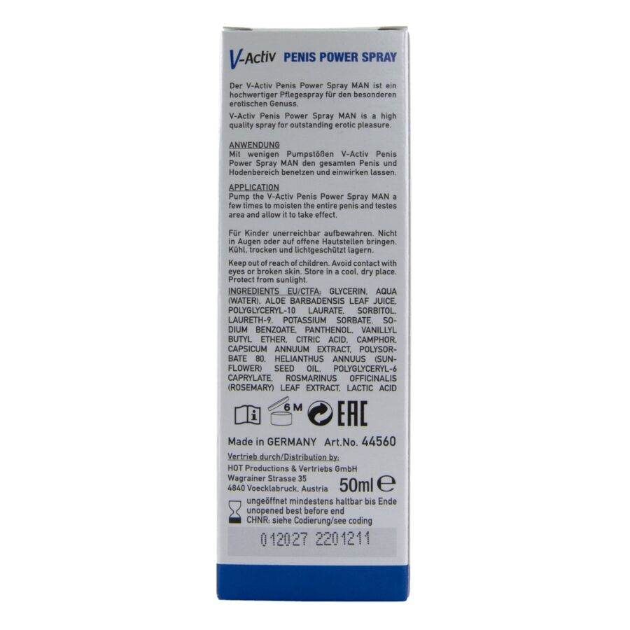 HOT - V-ACTIV PENIS POWER SPRAY PARA HOMBRE 50 ML - Imagen 6
