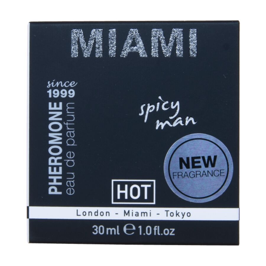HOT - PERFUME CON FEROMONAS MIAMI SPICY HOMBRE 30 ML - Imagen 4