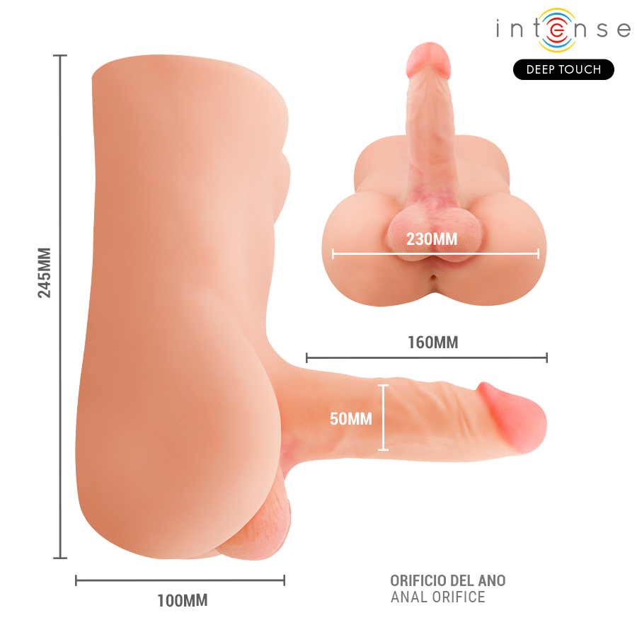 INTENSE DEEP TOUCH - DAMIEN TORSO CON DILDO REALÍSTICO CON EMPUJE Y VIBRACIÓN CONTROL REMOTO 3.5 KG - Imagen 6