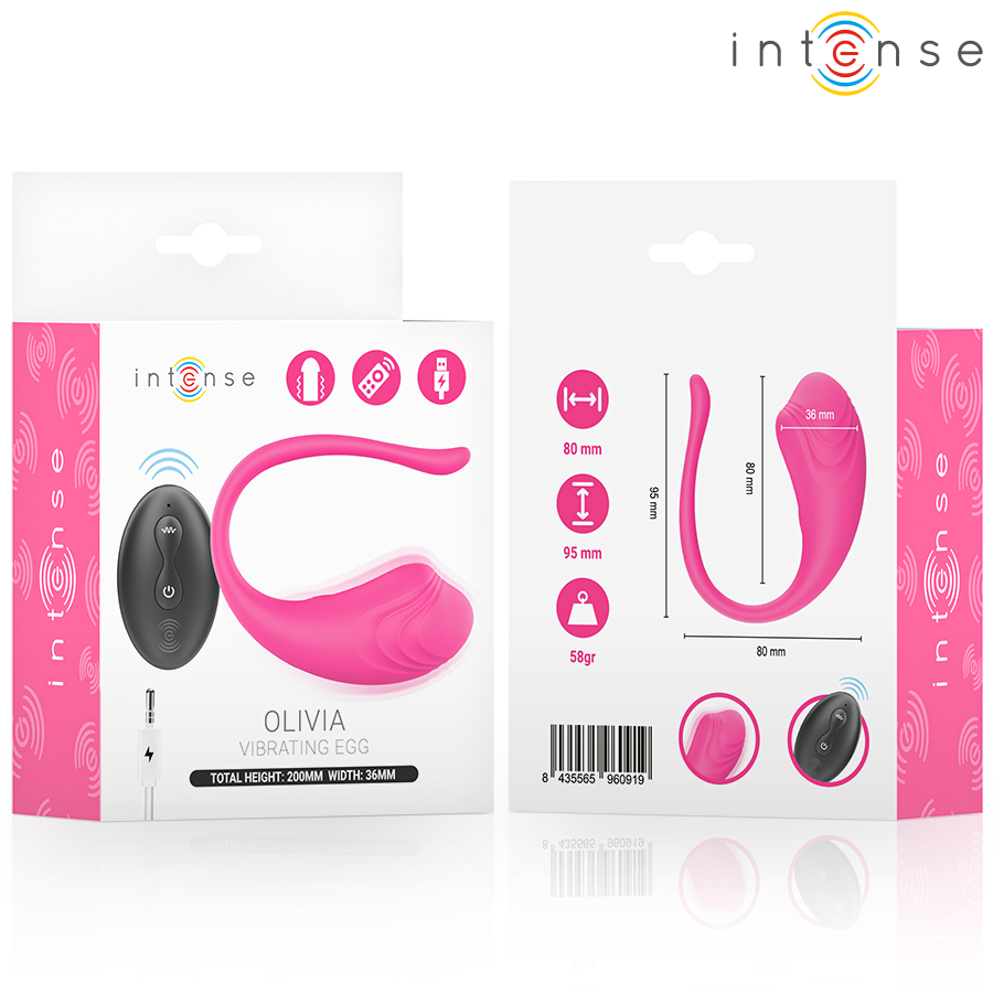 INTENSE - OLIVIA HUEVO VIBRADOR ROSA CONTROL REMOTO - Imagen 4