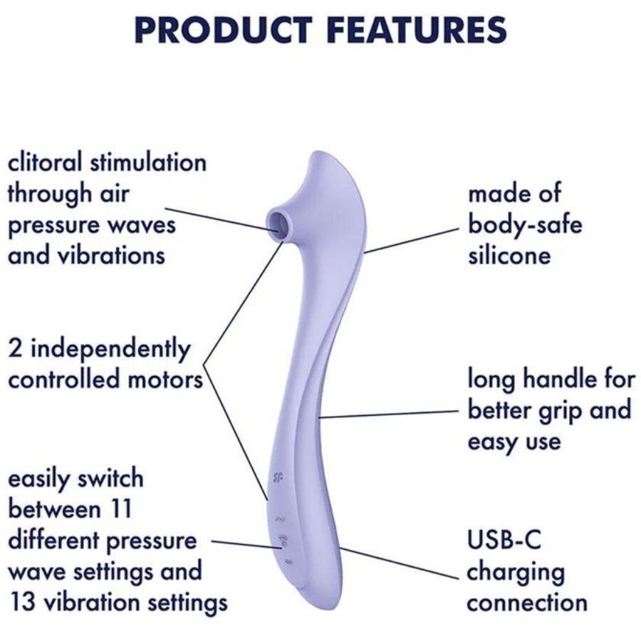 SATISFYER - EASY LOVER VIBRADOR & ESTIMULADOR AIR PULSE - Imagen 5
