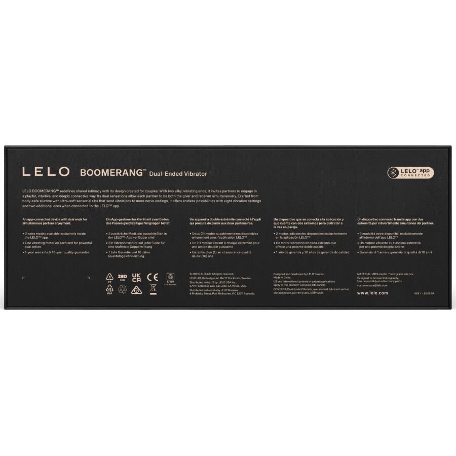 LELO - BOOMERANG VIBRADOR DE DOBLE EXTREMO MORADO - Imagen 3