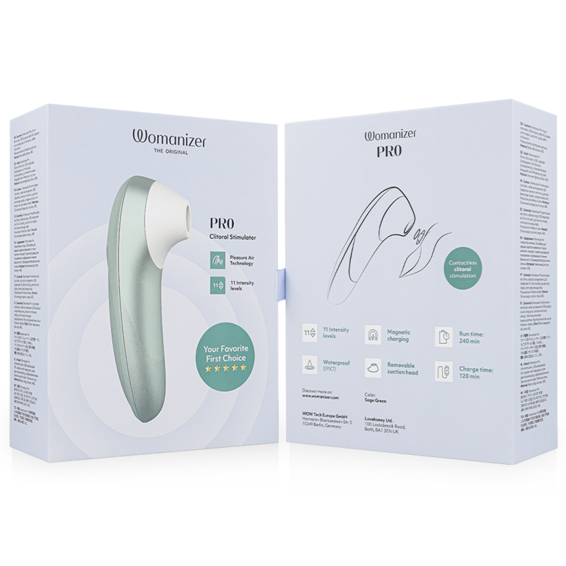 WOMANIZER - PRO VIBRANT ESTIMULADOR DE CLÍTORIS VERDE SALVIA - Imagen 6