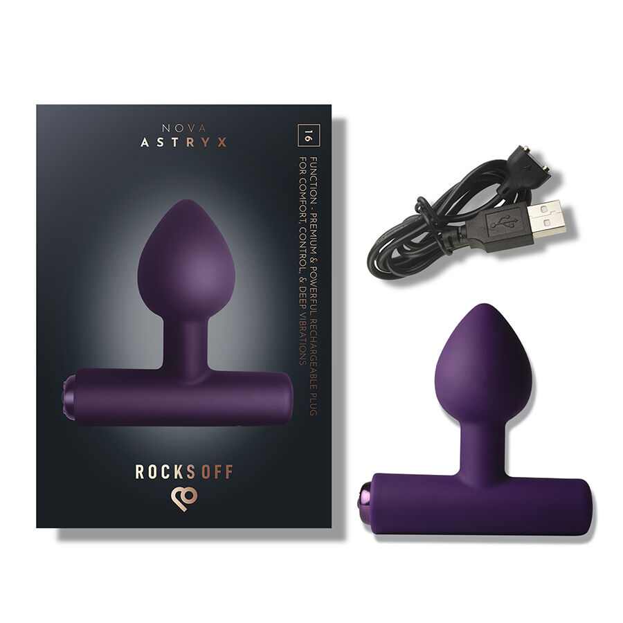 ROCKS-OFF - NOVA ASTRYX PREMIUM PLUG ANAL RECARGABLE 16 FUNCIONES VIOLETA - Imagen 3