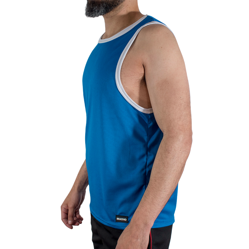 MACHO - CMV002 CAMISETA GYM AZUL L/XL - Imagen 2