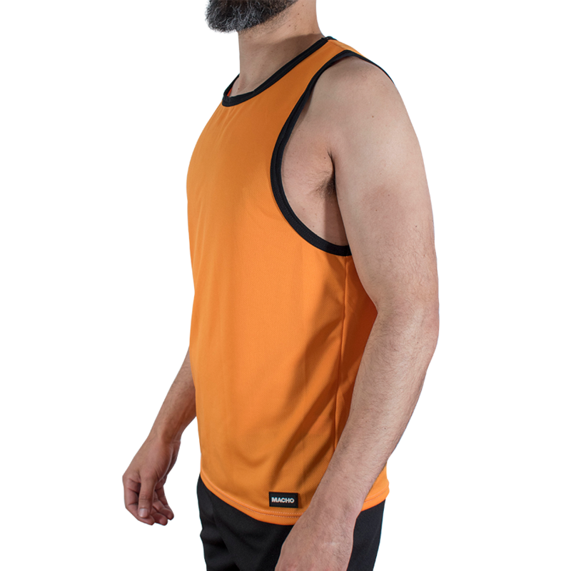 MACHO - CMV005 CAMISETA GYM NARANJA S/M - Imagen 2