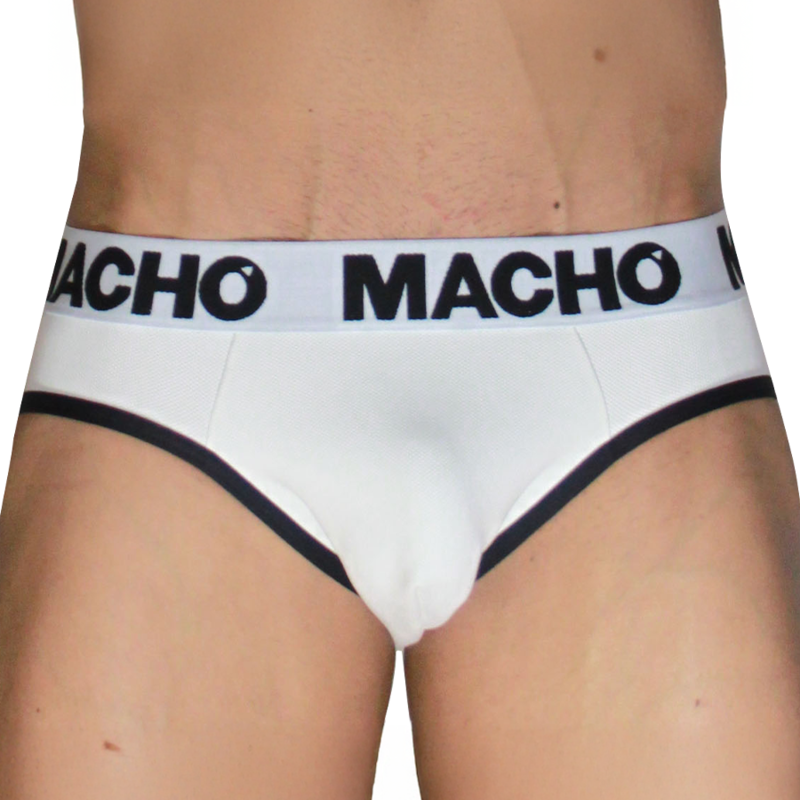 MACHO - MCH006 SLIP CLÁSICO BLANCO + NEGRO S - Imagen 3