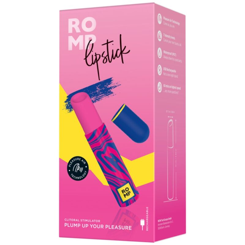 ROMP - LIPSTICK ESTIMULADOR DE CLÍTORIS PINTALABIOS 7 NIVELES - Imagen 7