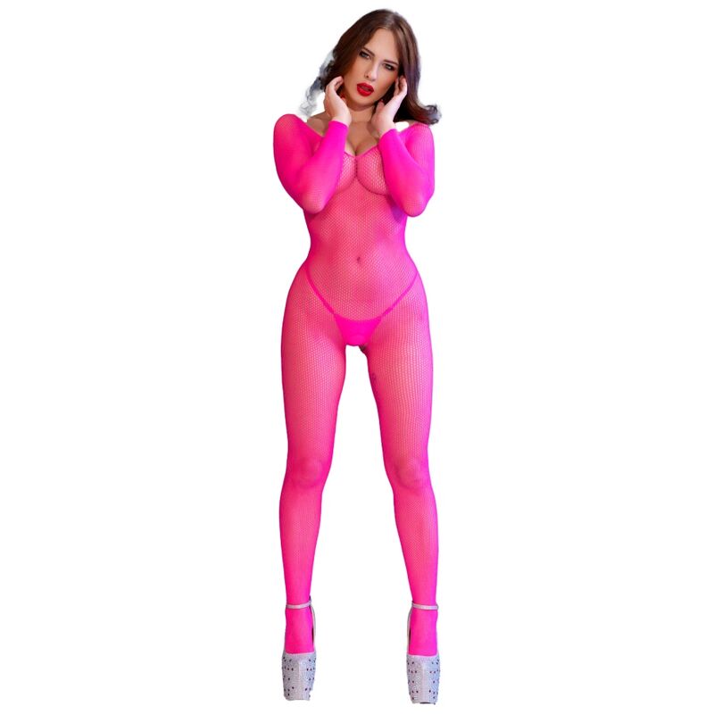 CHILIROSE - CR 4894 BODYSTOCKING MALLA ROSA NEON S/M - Imagen 3