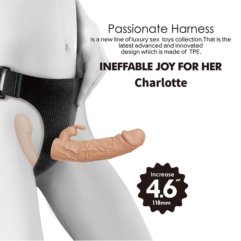 BAILE - CHARLOTTE ARNÉS HOLLOW STRAP-ON DOBLE PENETRACIÓN NATURAL - Imagen 5
