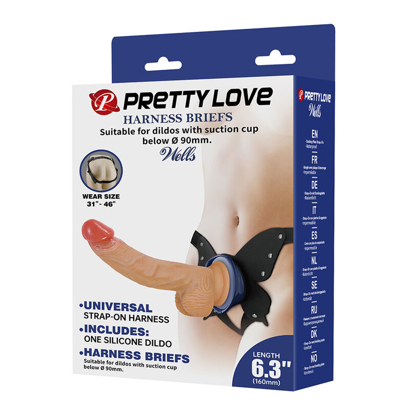 PRETTY LOVE - YETI ARNÉS STRAP-ON CON DILDO Y VENTOSA CARNE - Imagen 5