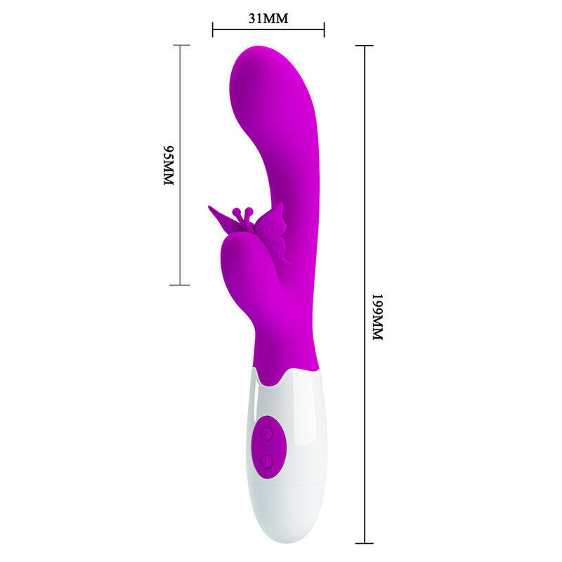 PRETTY LOVE - BUTTERFLY KISS VIBRADOR RABBIT 30 FUNCIONES MORADO - Imagen 9