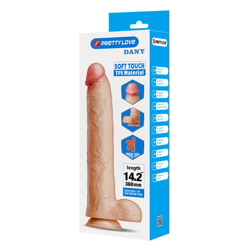 PRETTY LOVE - DANY DILDO REALÍSTICO FLEXIBLE CON VENTOSA 36 CM -Ø- 5,6 CM - Imagen 6