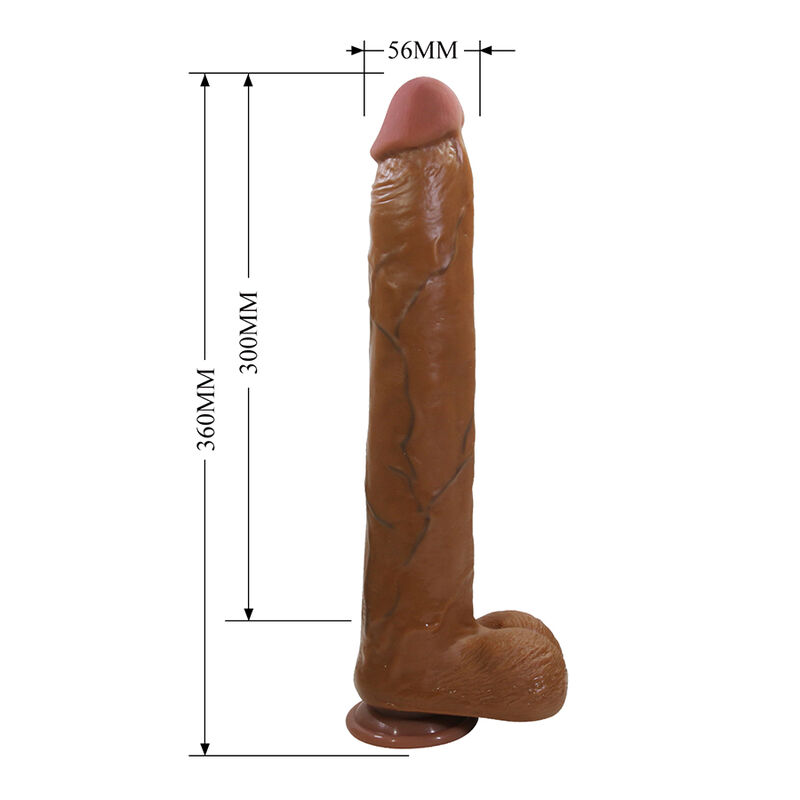PRETTY LOVE - DANY DILDO REALÍSTICO FLEXIBLE CON VENTOSA 36 CM -Ø- 5,6 CM MARRÓN - Imagen 7