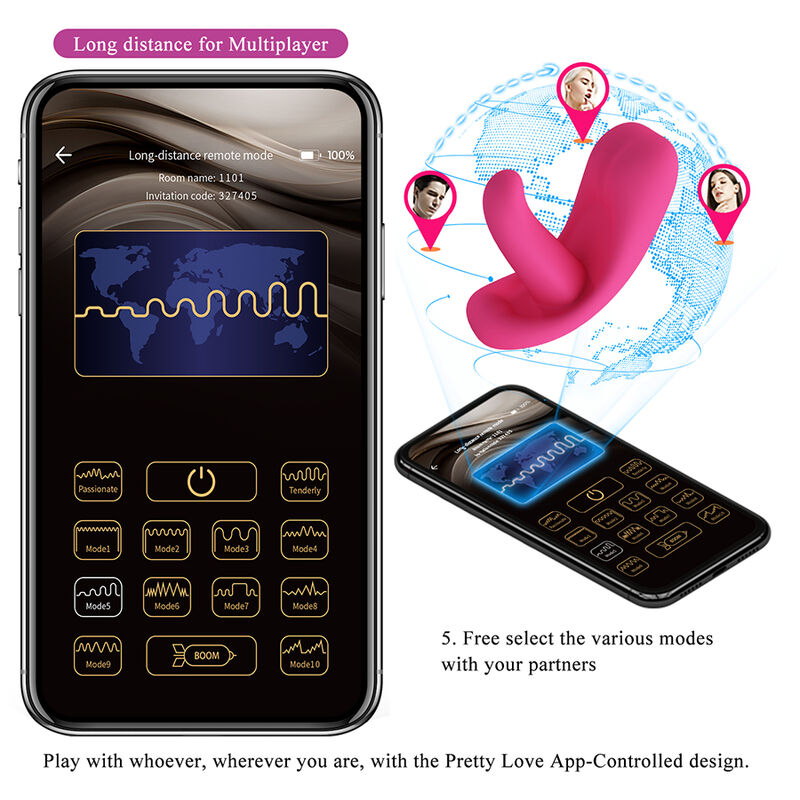 PRETTY LOVE - HAZELYNN MASAJEADOR APP CONTROL 12 FUNCIONES ROSA - Imagen 10
