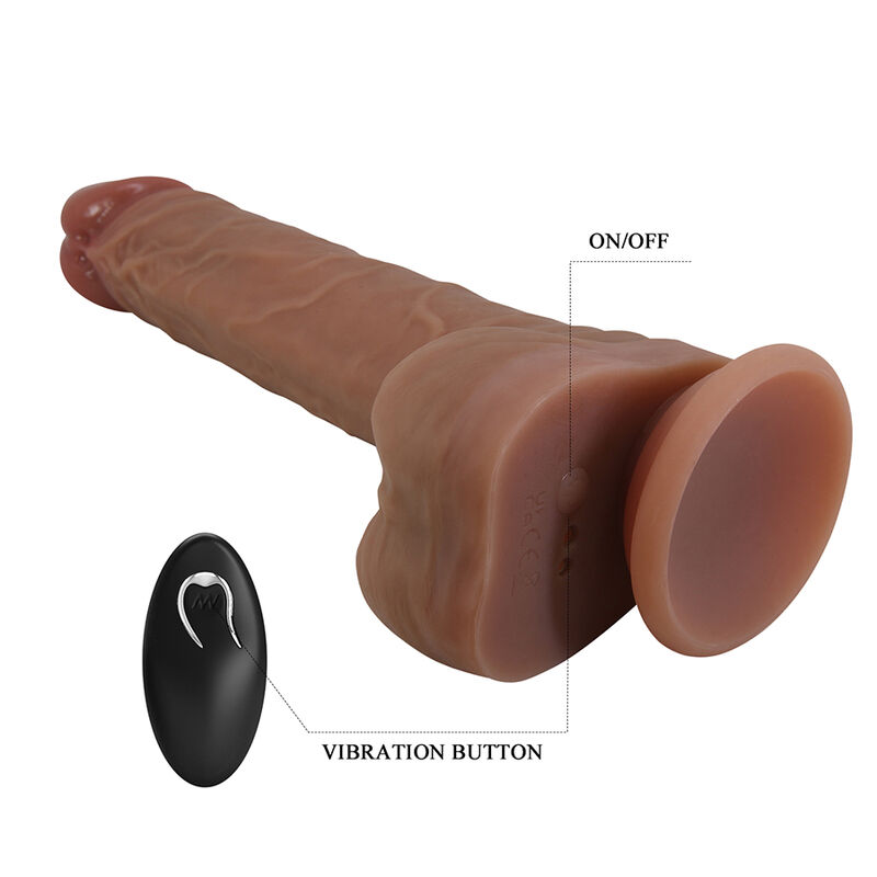 PRETTY LOVE - JONATHAN VIBRADOR REALÍSTICO CON EMPUJE MARRÓN CONTROL REMOTO - Imagen 4